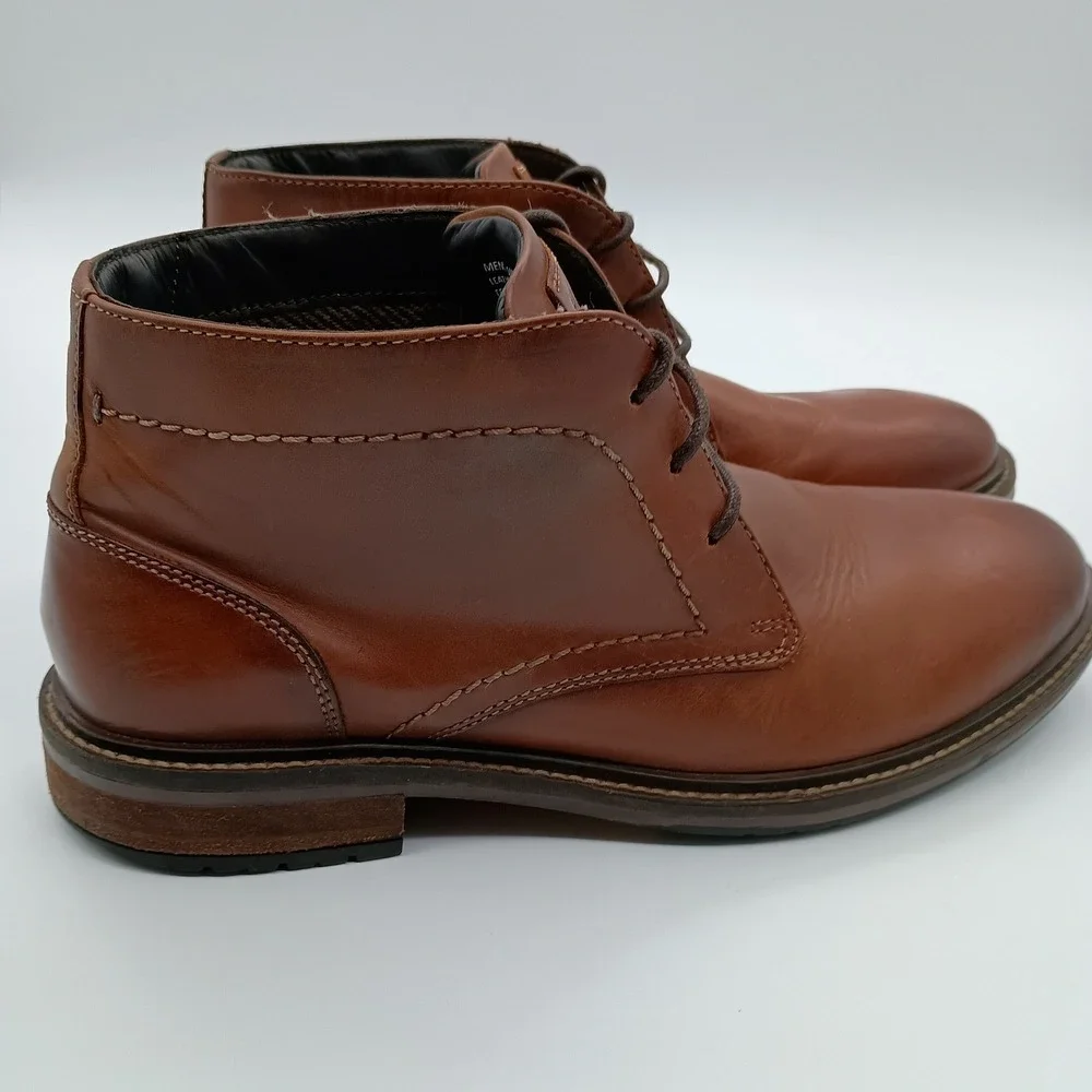 Florsheim Mens Brown‎ Leather Chukka Boots Lace Up Ankle Boots Size 8.5M